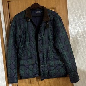 Blackwatch Jacket Men’s Polo Ralph Lauren green and blue corduroy collar